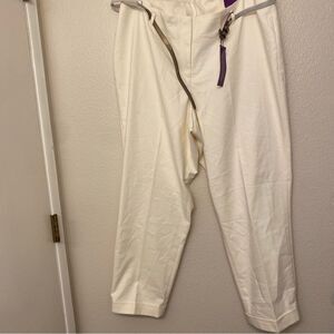 Lane Bryant white crop trousers pants ankle double stretch weave plus size 18